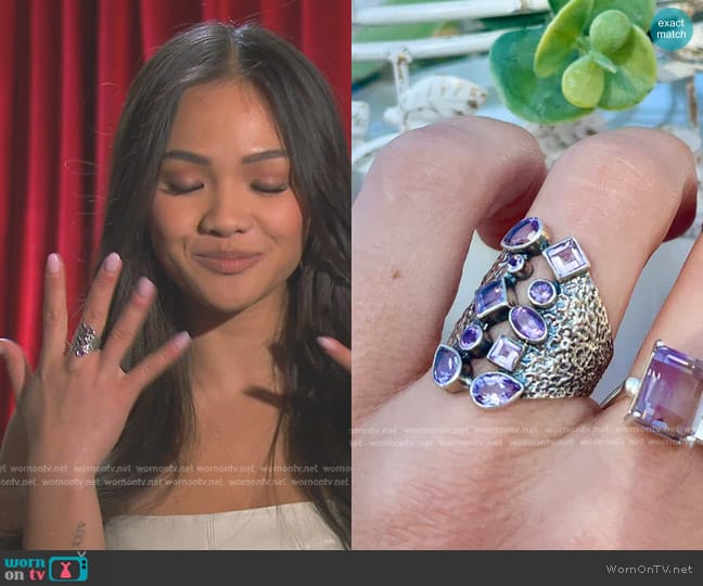 Parravi Jewelry Amethyst Sharazad Ring worn by Jenn Tran on The Bachelorette