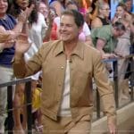 Rob Lowe’s tanned jacket and pants on Live with Kelly and Mark