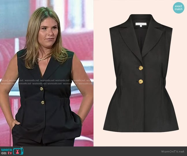 Pearl by Lela Rose Linen Vest worn by Jenna Bush Hager on Today