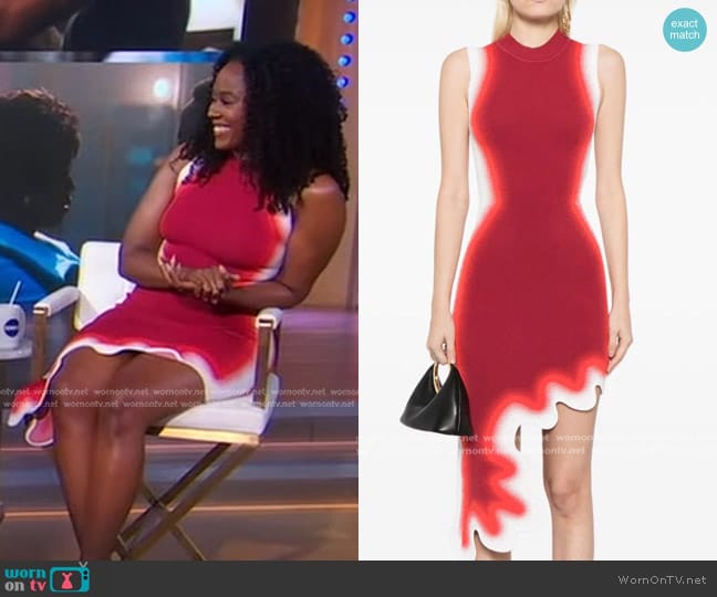 Ph5 Brooklyn Wavy Asymmetric Dress worn by Moses Ingram on Good Morning America