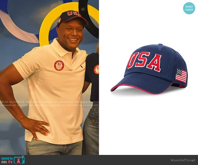 Polo Ralph Lauren Team USA Twill Ball Cap in Navy worn by Craig Melvin on Today