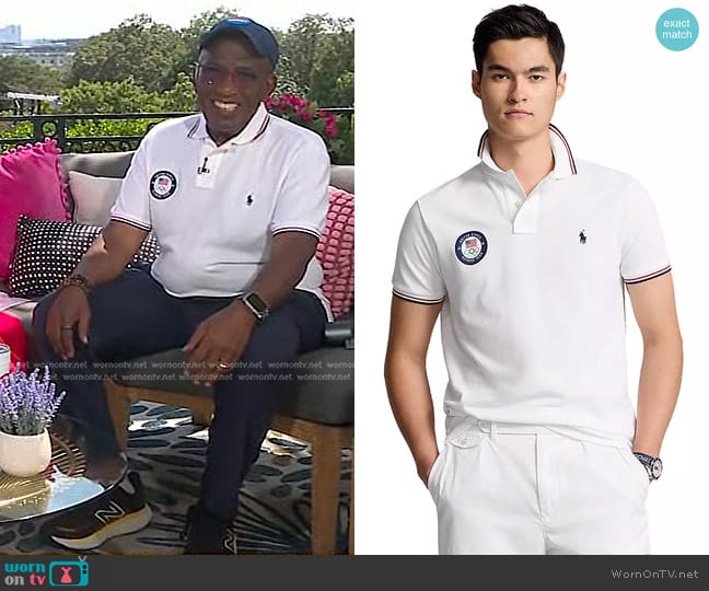 Polo Ralph Lauren Team USA Custom Slim Fit Polo Shirt worn by Al Roker on Today