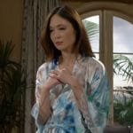 Poppy’s floral watercolor print robe on The Bold and the Beautiful