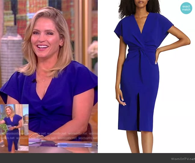 WornOnTV: Sara’s blue twist front dress on The View | Sara Haines ...