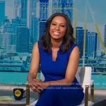 Rachel’s blue sleeveless jumpsuit on Good Morning America