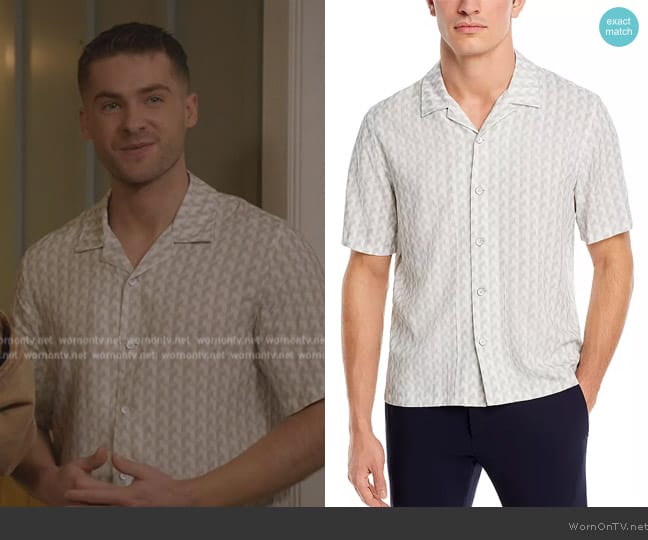 Rag & Bone Printed Resort Avery Relaxed Fit Button Down Shirt worn by Asher Adams (Cody Christian) on All American