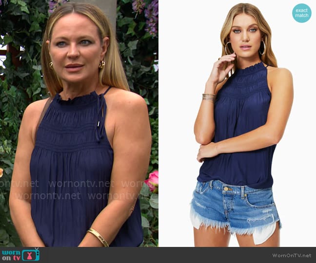 Ramy Brook Carlie Top worn by Sharon Newman (Sharon Case) on The Young and the Restless