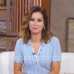 Rebecca’s blue chevron polo on Good Morning America