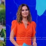 Rebecca Jarvis’s orange ruched front dress on Good Morning America