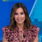 Rebecca’s pink printed ruffle top on Good Morning America