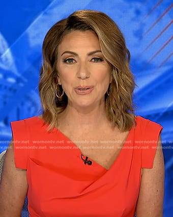 Kyra Phillips’s red asymmetric dress on Good Morning America