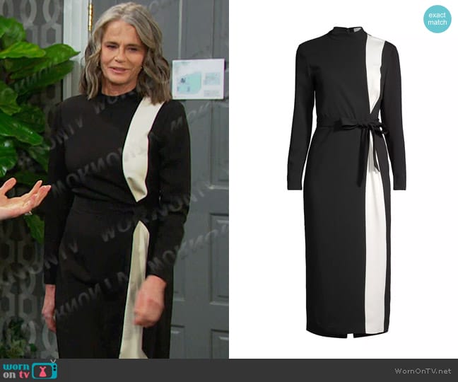 Reiss Millie Dress in Black/White worn by Fiona Cook (Serena Scott Thomas) on Days of our Lives