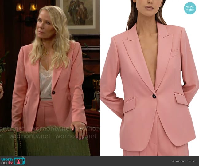 Reiss Millie Blazer in Pink worn by Brooke Logan (Katherine Kelly Lang) on The Bold and the Beautiful