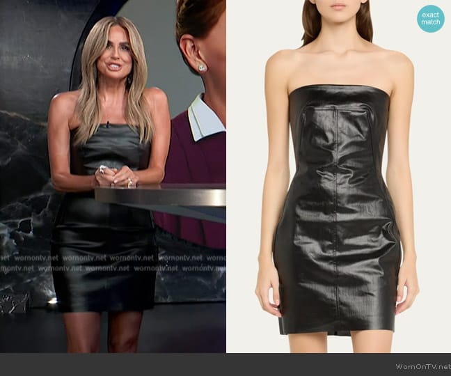 Rick Owens Bustier Coated Denim Mini Dress worn by Keltie Knight on E! News