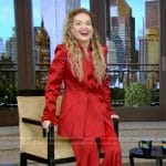 Rita Orta’s red satin blazer and pants on Live with Kelly and Mark