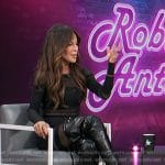 Robin Antin’s black leather over the knee boots on Access Hollywood