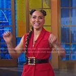 Robin Arzón’s gold buckle belt on Good Morning America