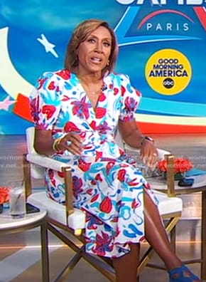 Robin’s floral print dress on Good Morning America