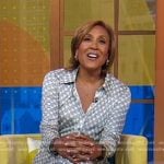 Robin’s grey printed belted shirtderss on Good Morning America