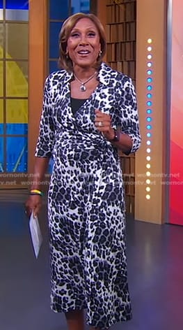 Robin’s leopard print wrap dress on Good Morning America