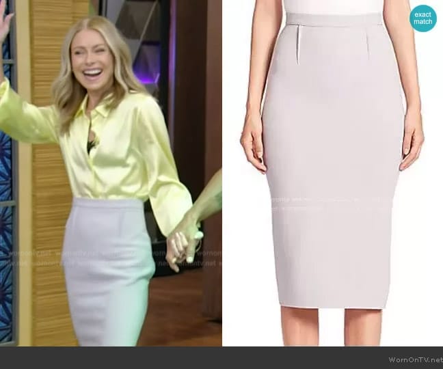 Roland Mouret Arreton Pencil Skirt worn by Kelly Ripa on Live with Kelly and Mark