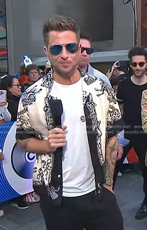 Ryan Tedder’s black and ivory print shirt on Today