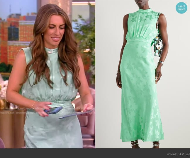 Saloni Fleur F Silk Jacquard Sleeveless Midi Dress worn by Alyssa Farah Griffin on The View