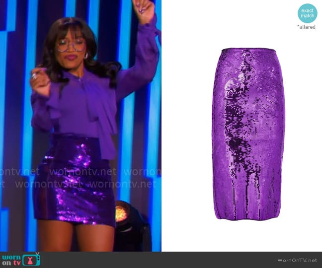 Sandro Goldana Sequined Midi Skirt worn by Keke Palmer on Password