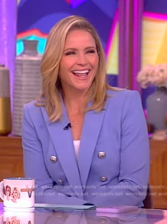 Sara’s blue double breasted blazer on The View