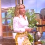 Sara’s white and gold printed skirt on The View