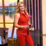 Sara’s red button front vest and pants on The View