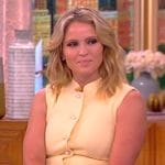 Sara’s yellow button front sleeveless dress on The View