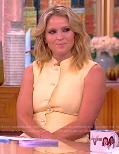 Sara's yellow button front sleeveless dress on The View