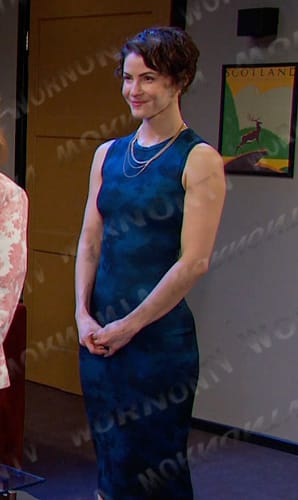 Sarah's blue tie dye dress on Days of our Lives