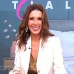 Sarah Eggenberger’s white double breasted blazer on Good Morning America