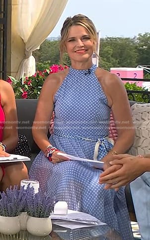 Savannah's blue polka dot dress on Today