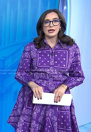 Savannah's purple paisley print dress on Today