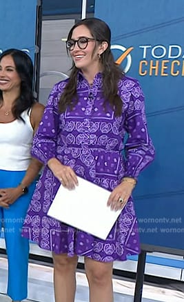 Savannah's purple paisley print dress on Today