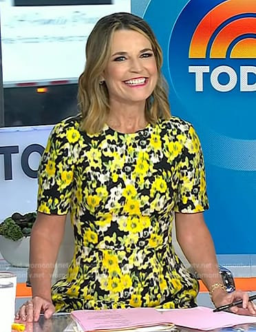 Savnnah’s yellow floral print dress on Today