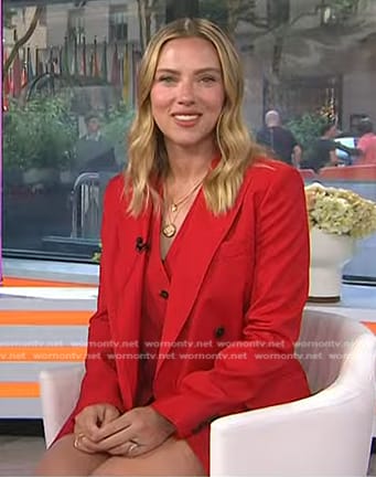 Scarlett Johansson's red blazer and shorts on Today