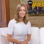 Lara’s white floral fit and flare dress on Good Morning America