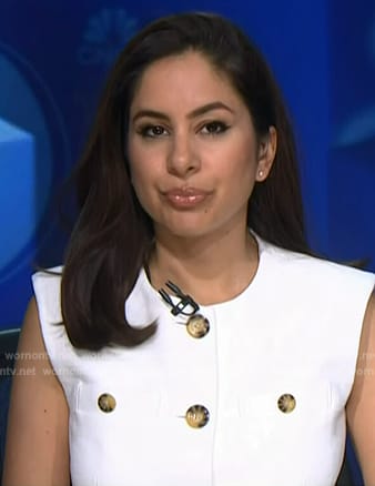 Seema Mody's white button top on NBC News Daily