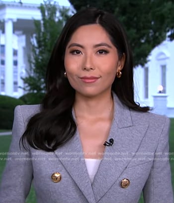 Selina Wang's grey double breasted blazer on Good Morning America