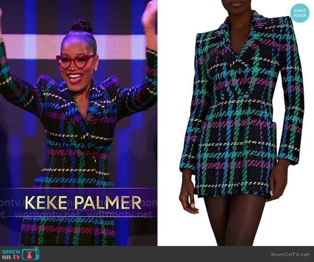 Sergio Hudson Double Breasted Blazer Dress worn by Keke Palmer on Password