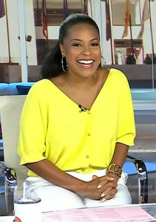 Sheinelle’s yellow cardigan on Today