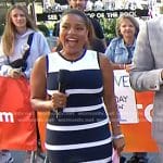 Sheinelle’s navy striped sleeveless dress on Today