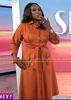 Sheryl Lee Ralph’s orange belted shirtdress on Today