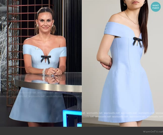 Shushu/Tong Bow-embellished cutout wool and silk-blend mini dress worn by Keltie Knight on E! News