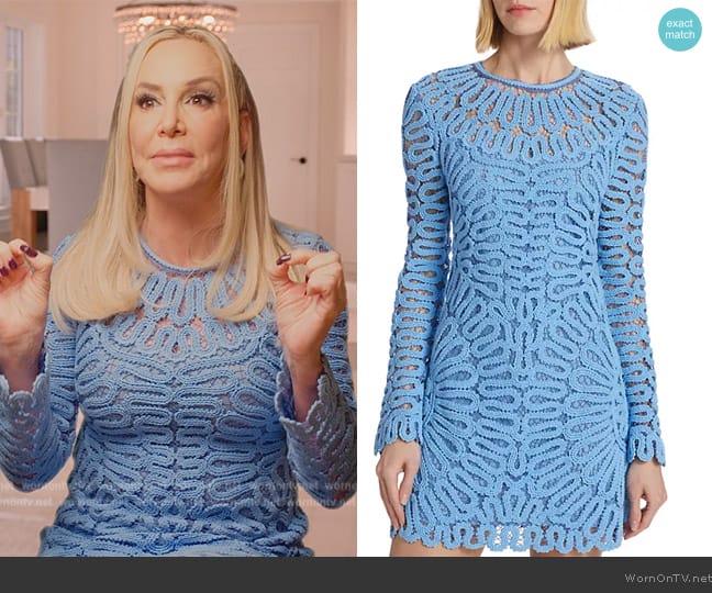 Simkhai McCall Corded Long-Sleeve Minidress worn by Shannon Beador on The Real Housewives of Orange County