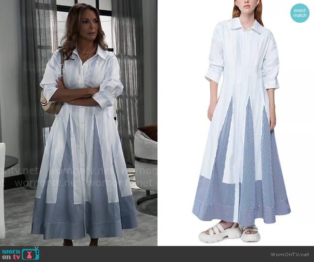 Simkhai Jazz Patchwork Maxi Shirtdress worn by Natalia (Eva LaRue) on General Hospital